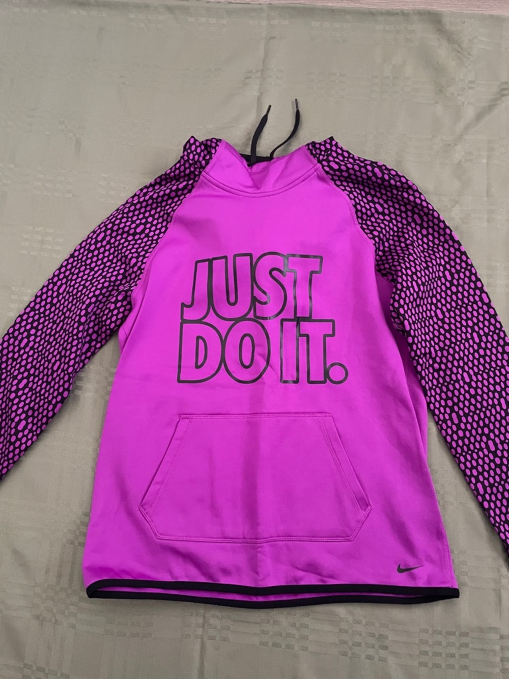 Nike Purple and Black 'Just Do It' thermal Pullover Hoodie